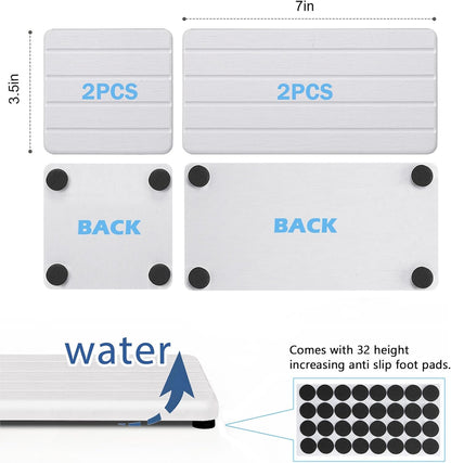 Set de 4 Bandejas Absorbentes de Piedra de Diatomita para Baño y Cocina