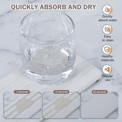 Set de 4 Bandejas Absorbentes de Piedra de Diatomita para Baño y Cocina